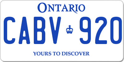 ON license plate CABV920