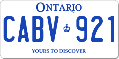 ON license plate CABV921