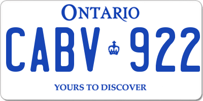 ON license plate CABV922