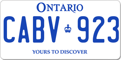 ON license plate CABV923