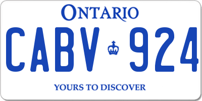 ON license plate CABV924