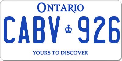 ON license plate CABV926