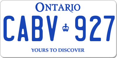 ON license plate CABV927