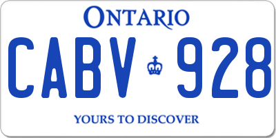 ON license plate CABV928