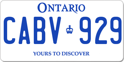 ON license plate CABV929