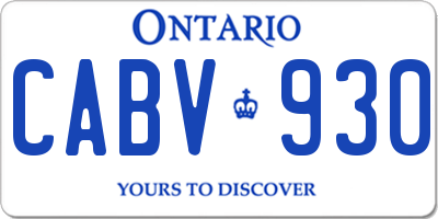 ON license plate CABV930