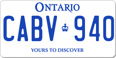 ON license plate CABV940