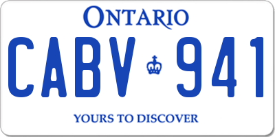 ON license plate CABV941