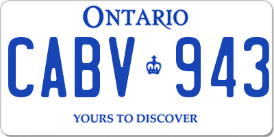 ON license plate CABV943