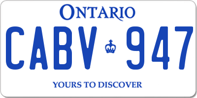 ON license plate CABV947