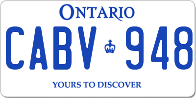 ON license plate CABV948