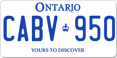 ON license plate CABV950