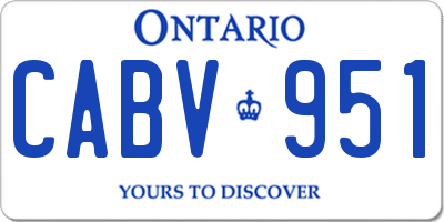 ON license plate CABV951