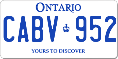 ON license plate CABV952