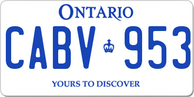 ON license plate CABV953