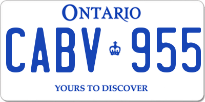 ON license plate CABV955