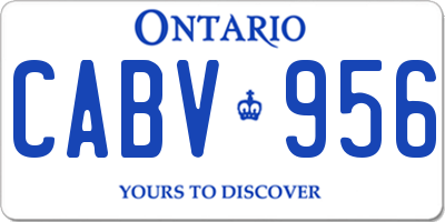 ON license plate CABV956