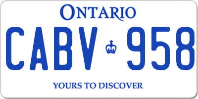 ON license plate CABV958