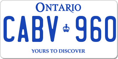 ON license plate CABV960