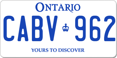 ON license plate CABV962