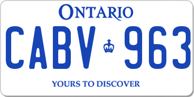 ON license plate CABV963