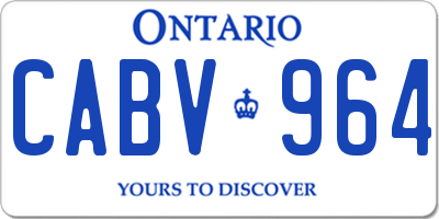 ON license plate CABV964