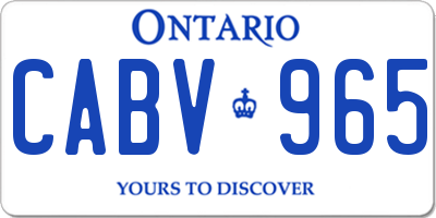 ON license plate CABV965