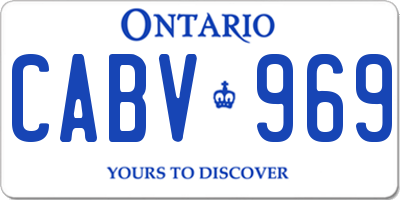 ON license plate CABV969