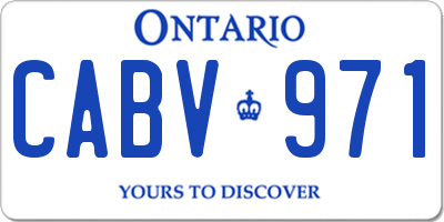 ON license plate CABV971