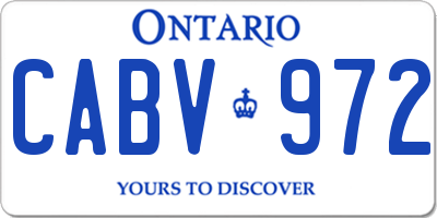 ON license plate CABV972