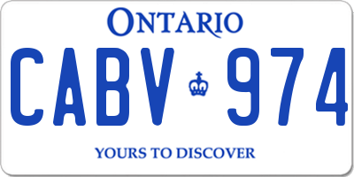 ON license plate CABV974