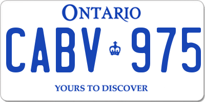 ON license plate CABV975