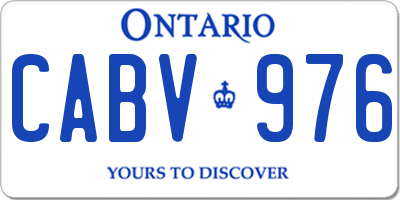 ON license plate CABV976