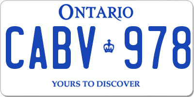 ON license plate CABV978