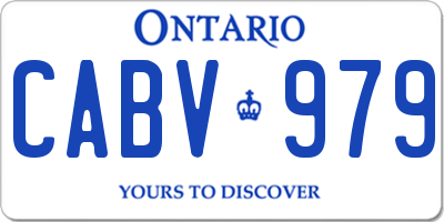 ON license plate CABV979