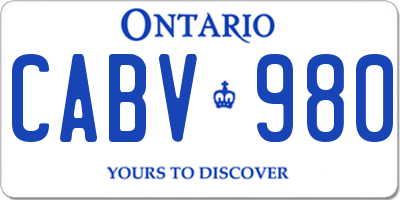 ON license plate CABV980