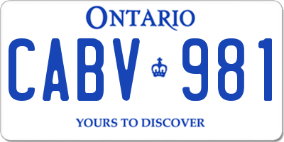 ON license plate CABV981