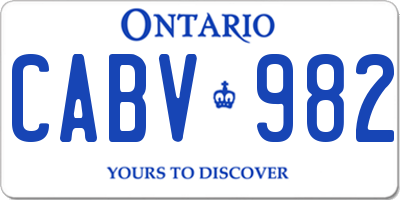 ON license plate CABV982