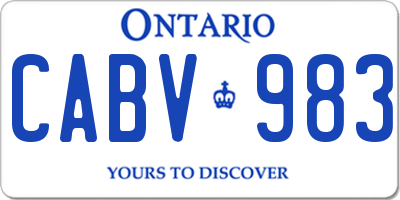 ON license plate CABV983