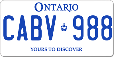 ON license plate CABV988