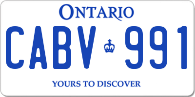 ON license plate CABV991