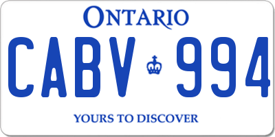 ON license plate CABV994