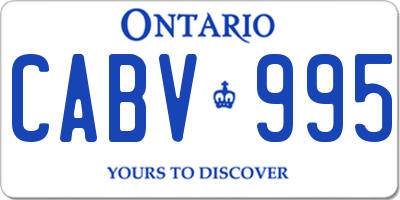 ON license plate CABV995