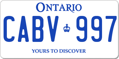 ON license plate CABV997