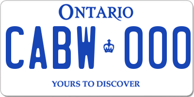 ON license plate CABW000