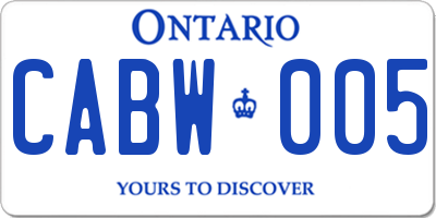 ON license plate CABW005