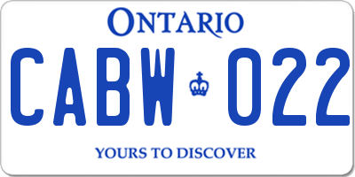 ON license plate CABW022