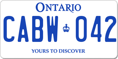 ON license plate CABW042