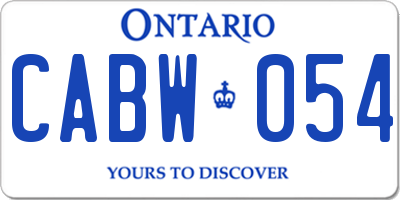 ON license plate CABW054