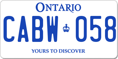 ON license plate CABW058